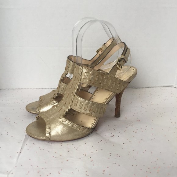 Coach Gold Caged Ankle Strap Sandal - 8.5 M EUC! - Picture 4 of 8